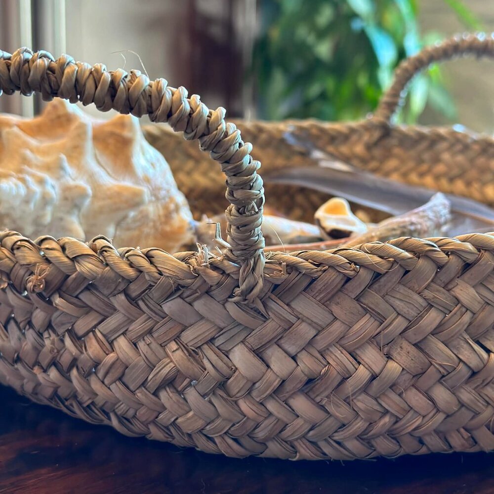 Handmade new Round storage basket with handles - woven basket storage